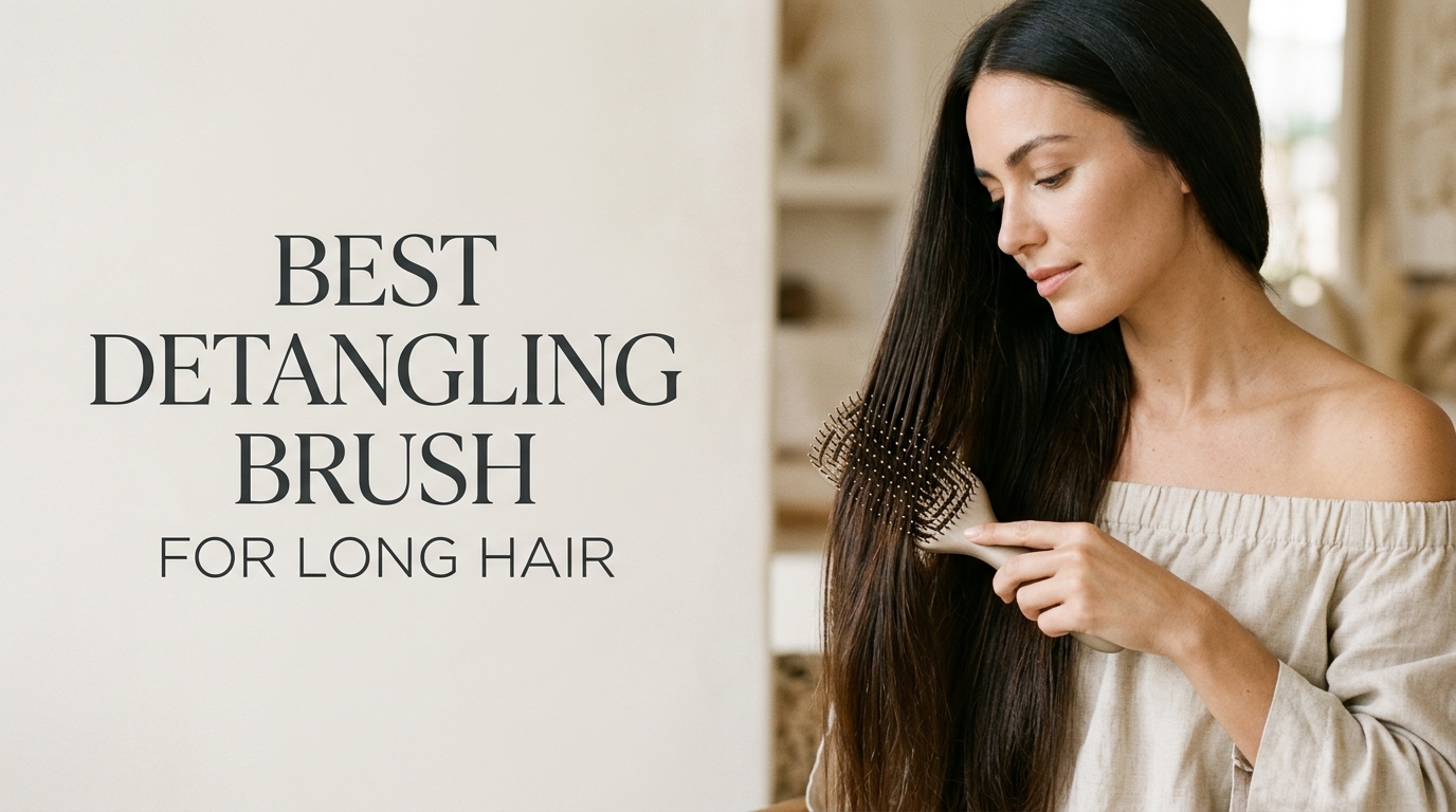 Best Detangling Brush Long Hair: 10 Types to Try 1 Best detangling brush long hair guide showing a flexible brush gently smoothing long brunette hair