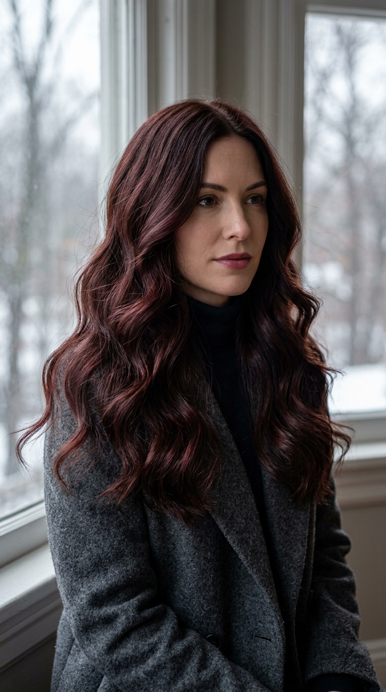 10 Dark Winter Hair Colors for Brunettes to Try 3 Woman displaying cherry brunette… 20261013211407