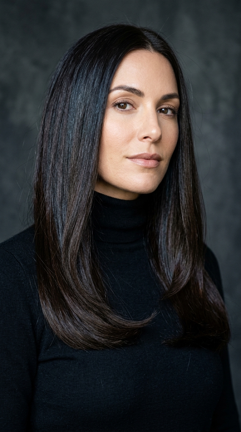 10 Dark Winter Hair Colors for Brunettes to Try 11 Woman posing for beauty campaign 20261013211429