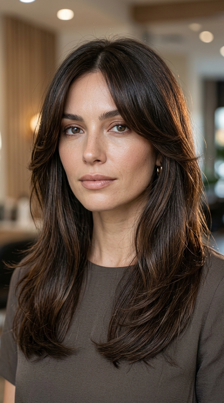 10 Heart Shaped Face Haircut Ideas for 2026 5 Woman posing in studio 20261009171900