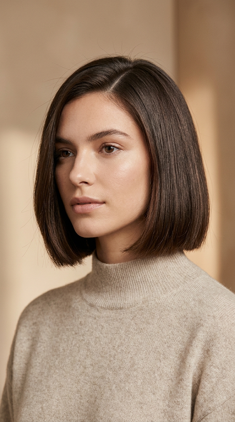 10 Winter Haircuts for Women That Are Easy to Style 7 Woman posing with bob haircut 20261013190454
