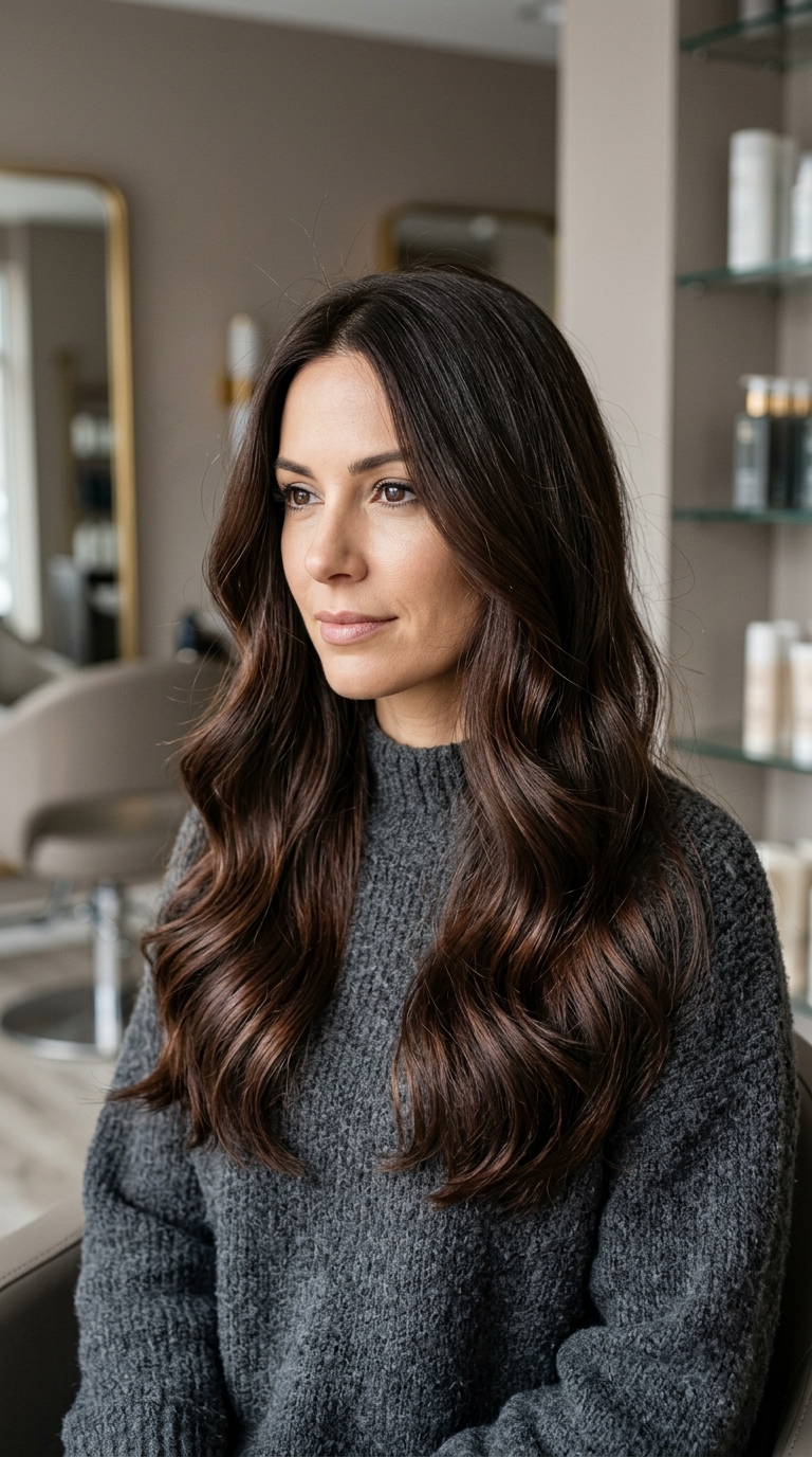 10 Dark Winter Hair Colors for Brunettes to Try 2 Woman posing with dark hair 20261013211406