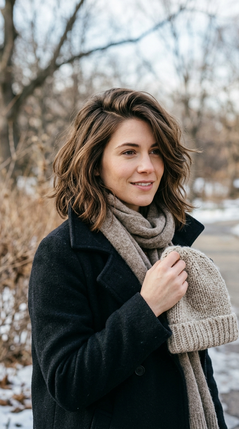 Side Part That Bounces Back After a Beanie