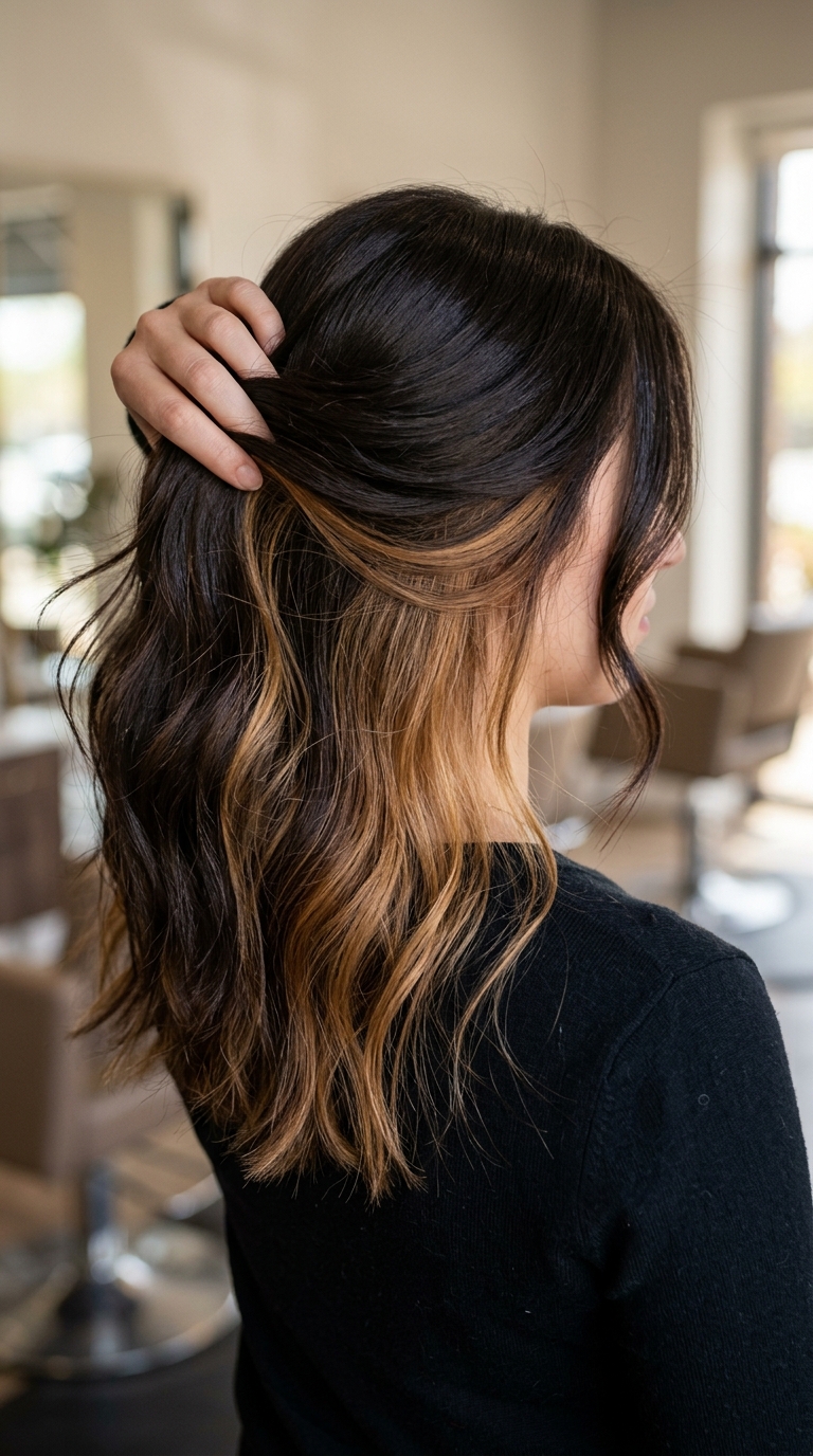 10 Balayage Trends 2026 to Try at Your Next Salon Visit 9 Woman revealing peekaboo highlights 20261009194558