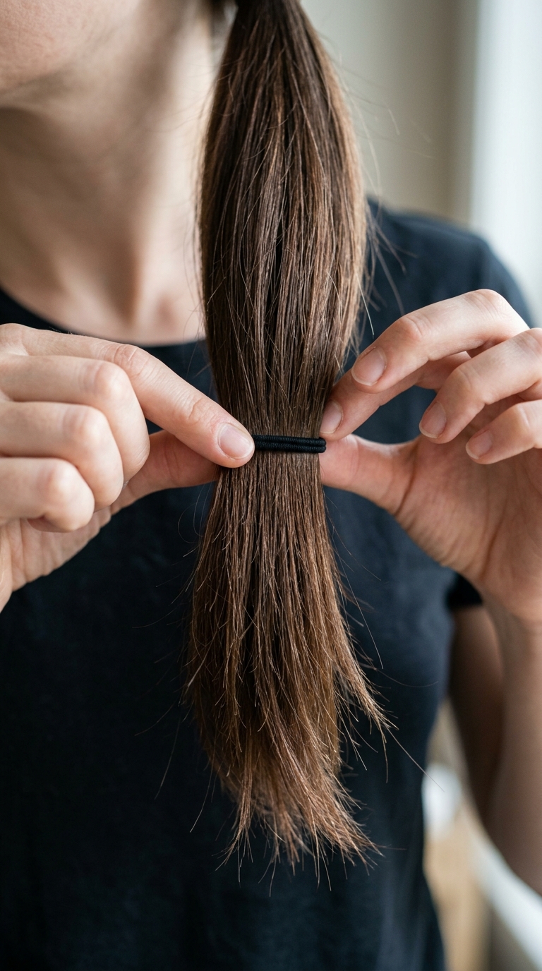 Woman securing ponytail cutting &hellip; 20261009171149