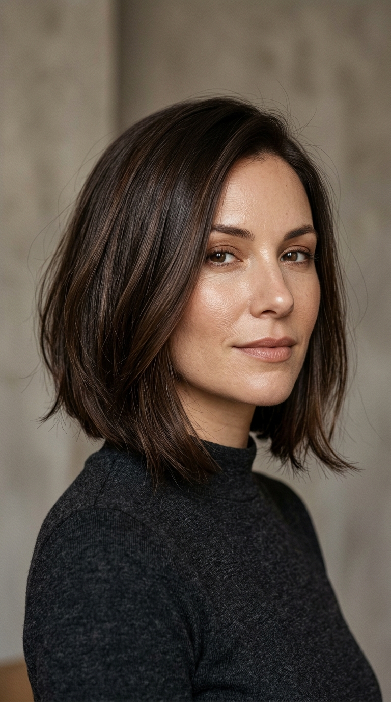 10 Heart Shaped Face Haircut Ideas for 2026 9 Woman wearing brunette bob portrait 20261009171939