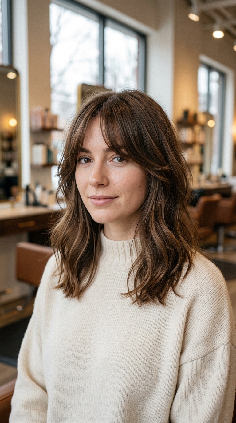 10 Winter Haircuts for Thin Hair That Look Fuller 4 Curtain Bangs with Soft Face Framing
