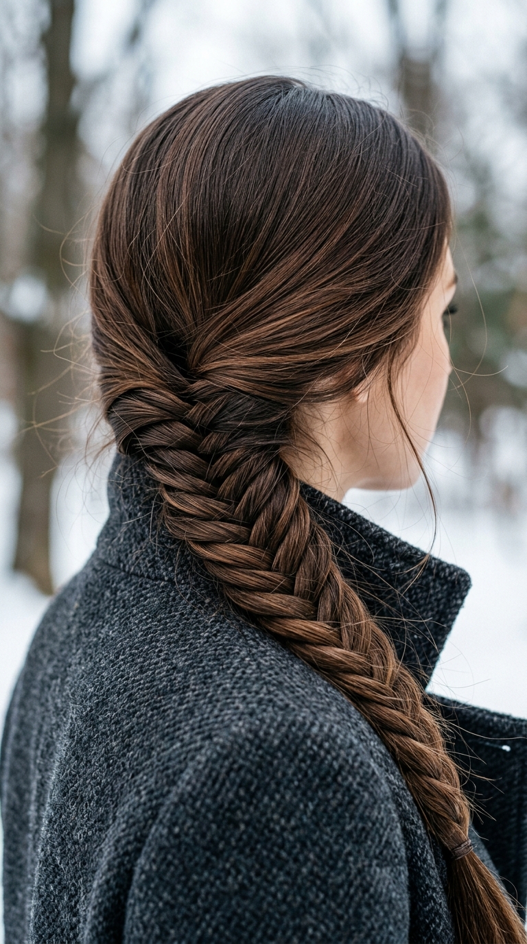 10 Winter Hairstyles for Long Hair That Stay Neat 6 Woman wearing fishtail braid 20261013185635