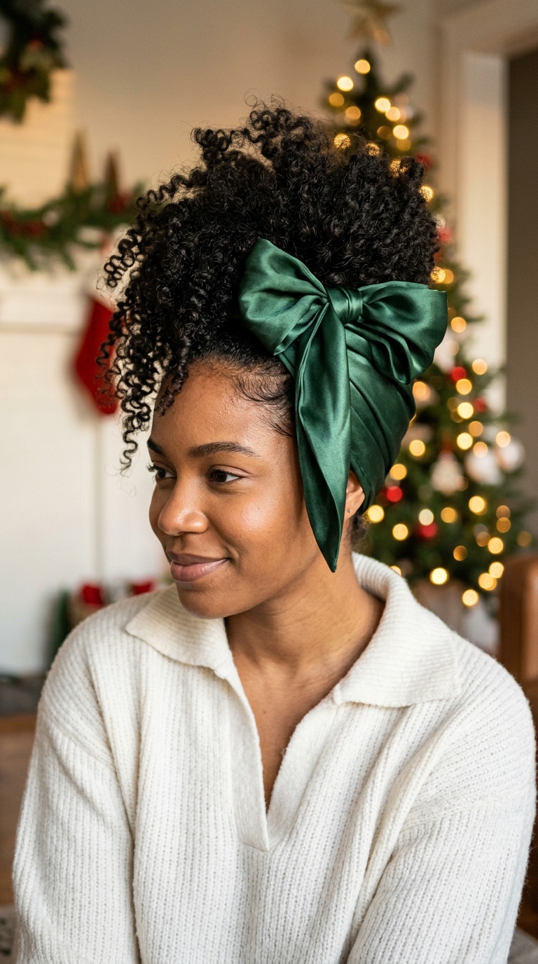 10 Easy Christmas Morning Hairstyles (Quick & Pretty) 9 Chin-length bob brushed back with a red satin headband
