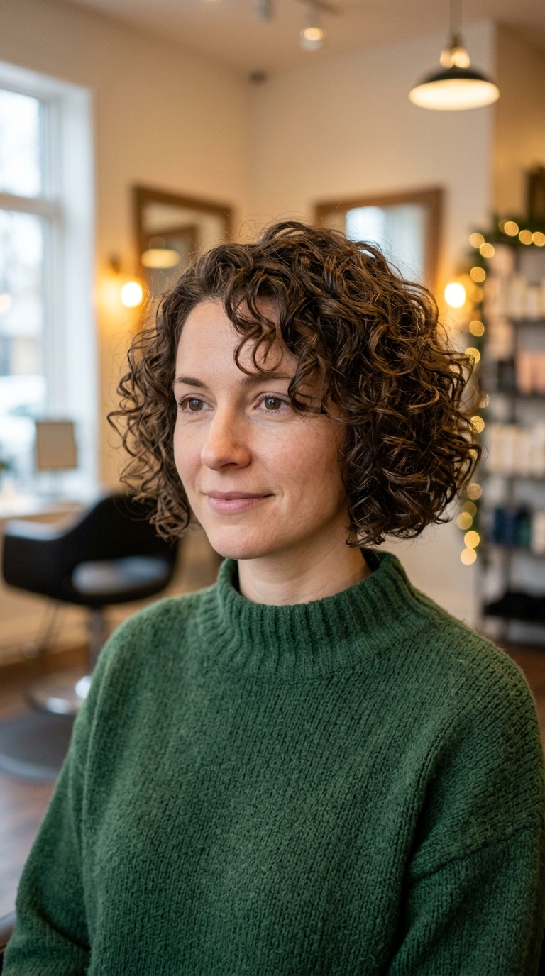 10 Winter Haircuts for Thin Hair That Look Fuller 10 Woman wearing green sweater 20261015235429