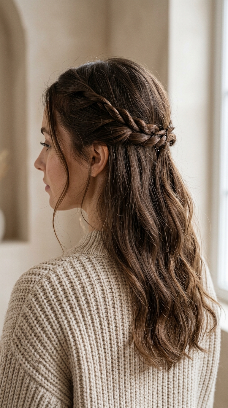 Cozy Winter Braids: 10 Beautiful Cold-Weather Styles 10 Woman wearing knit sweater hairs… 20261013214642