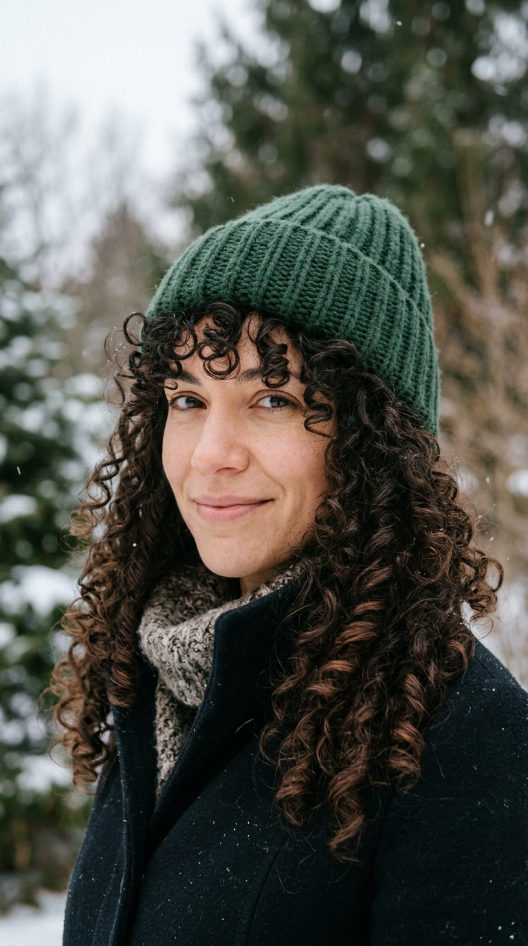 Hairstyles to Wear With a Beanie: 10 Easy Ideas 9 Woman wearing knitted winter beanie 20261013211647
