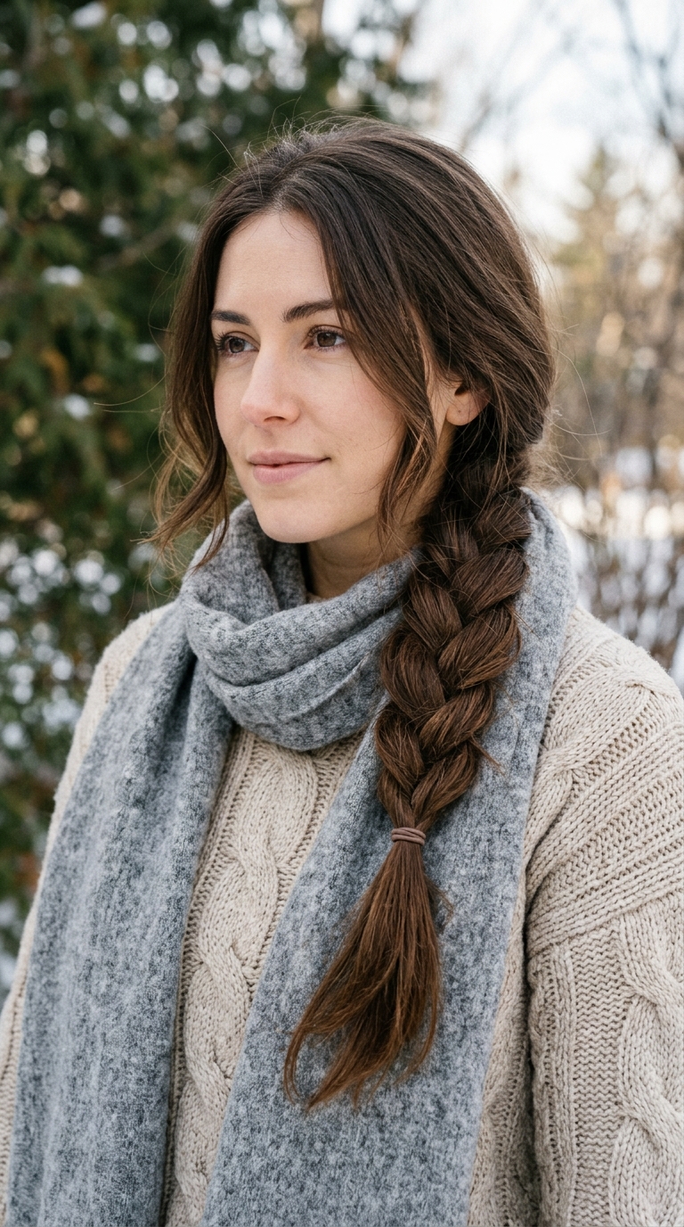 Woman wearing loose side braid 20261015234556