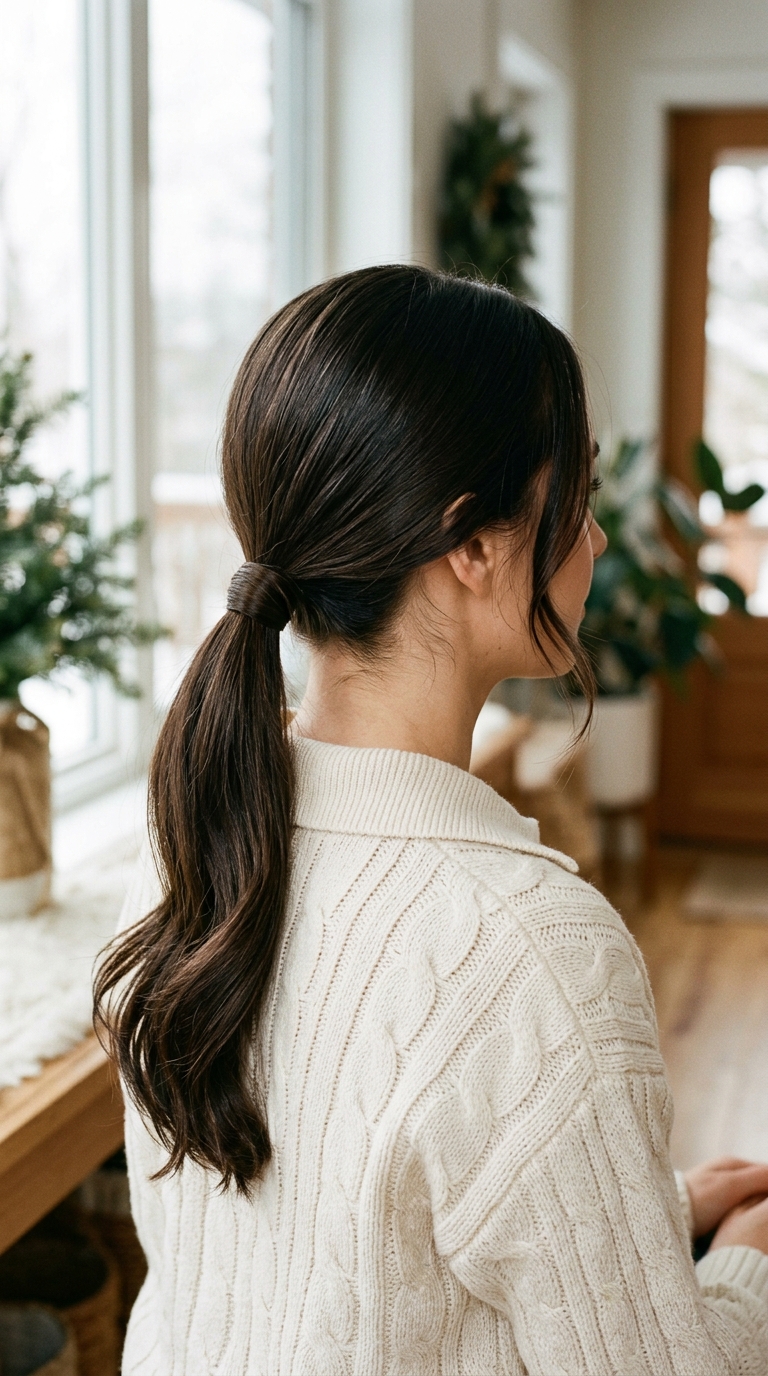 Sleek Low Ponytail with Smooth Ends