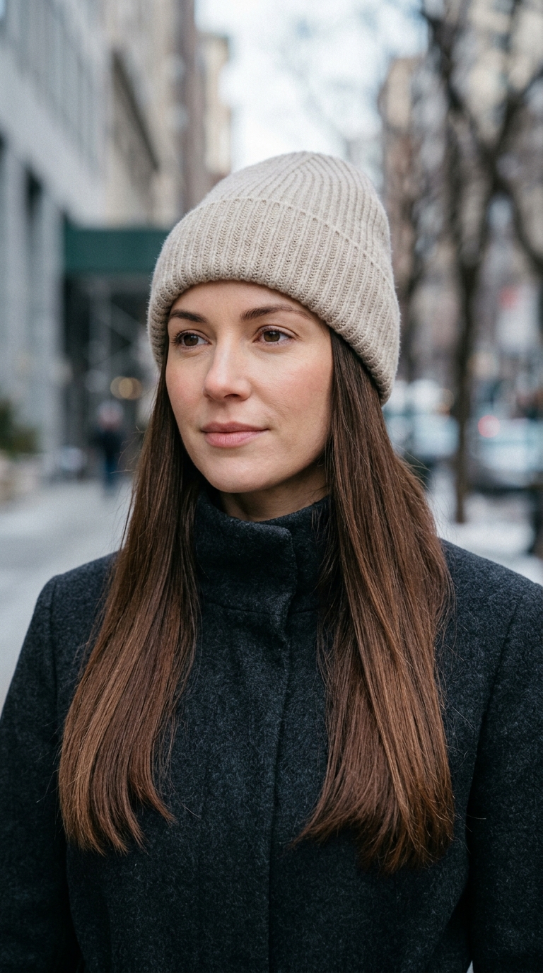 Hairstyles to Wear With a Beanie: 10 Easy Ideas 10 Woman wearing ribbed knitted beanie 20261013211649