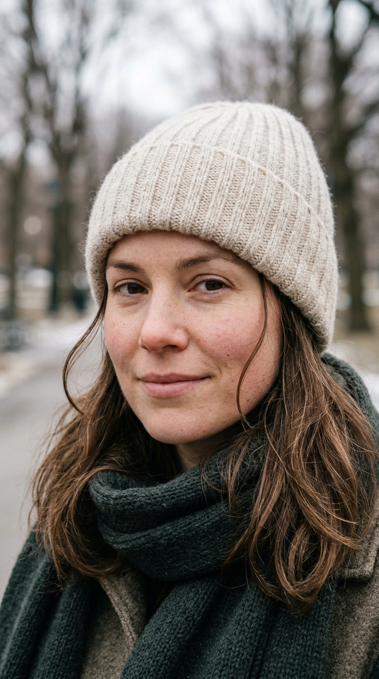 Hairstyles to Wear With a Beanie: 10 Easy Ideas 3 Woman wearing winter beanie 20261013211626