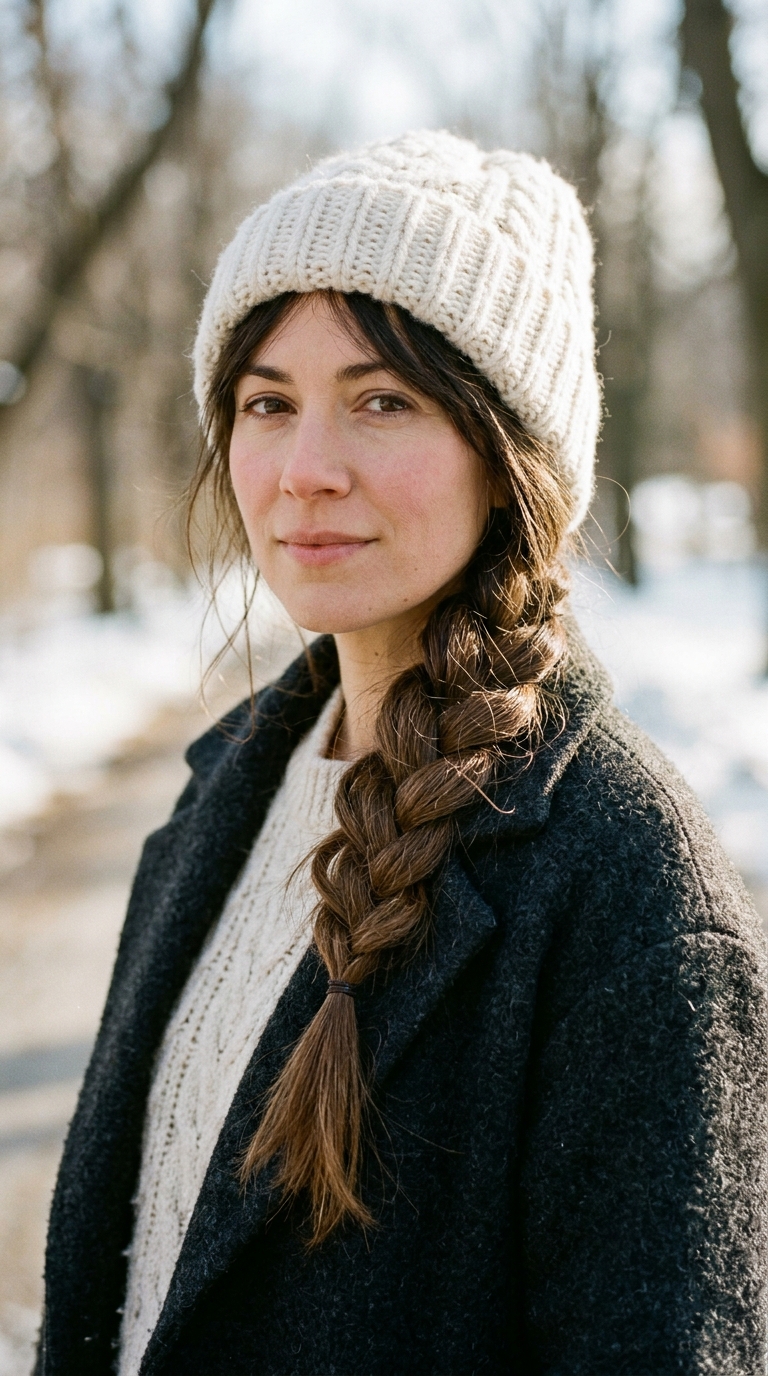 Hairstyles to Wear With a Beanie: 10 Easy Ideas 5 Woman wearing winter beanie 20261013211637