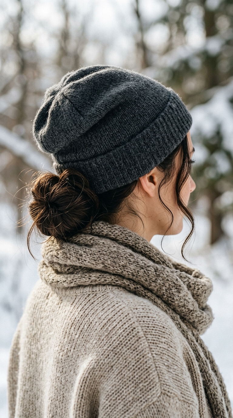 Hairstyles to Wear With a Beanie: 10 Easy Ideas 7 Woman wearing winter beanie 20261013211641 1
