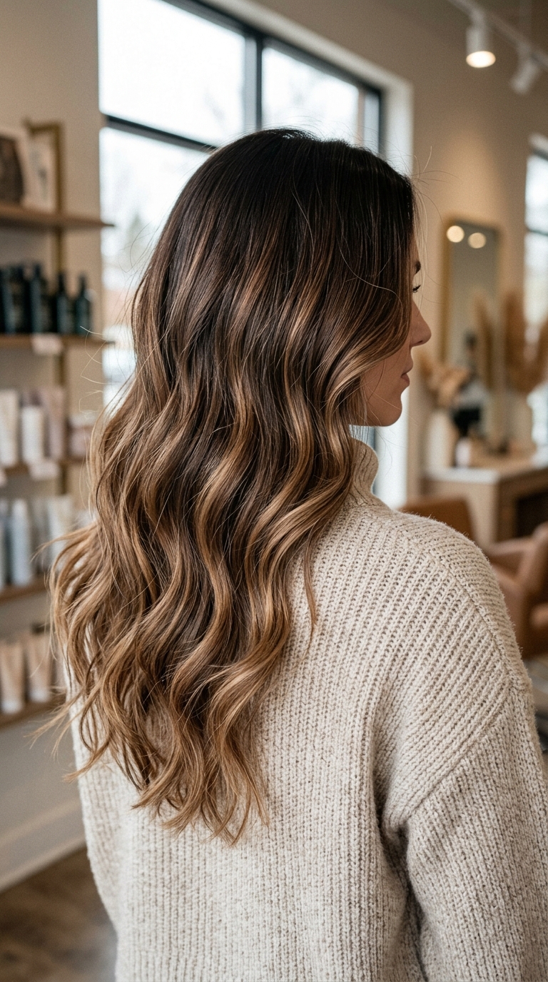 10 Dark Winter Hair Colors for Brunettes to Try 8 Woman wearing winter knitwear 20261013211420