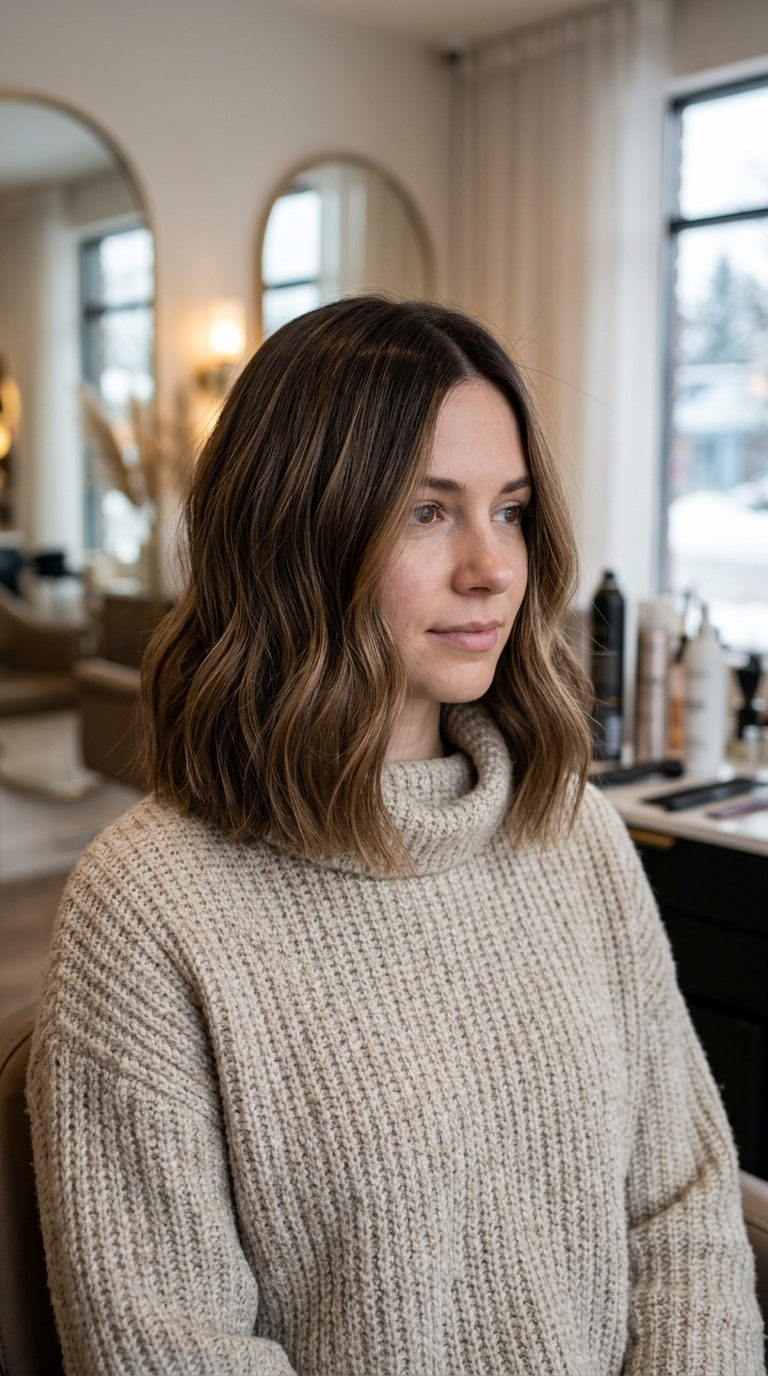 10 Winter Haircuts for Thin Hair That Look Fuller 11 Woman wearing winter sweater 20261015235432