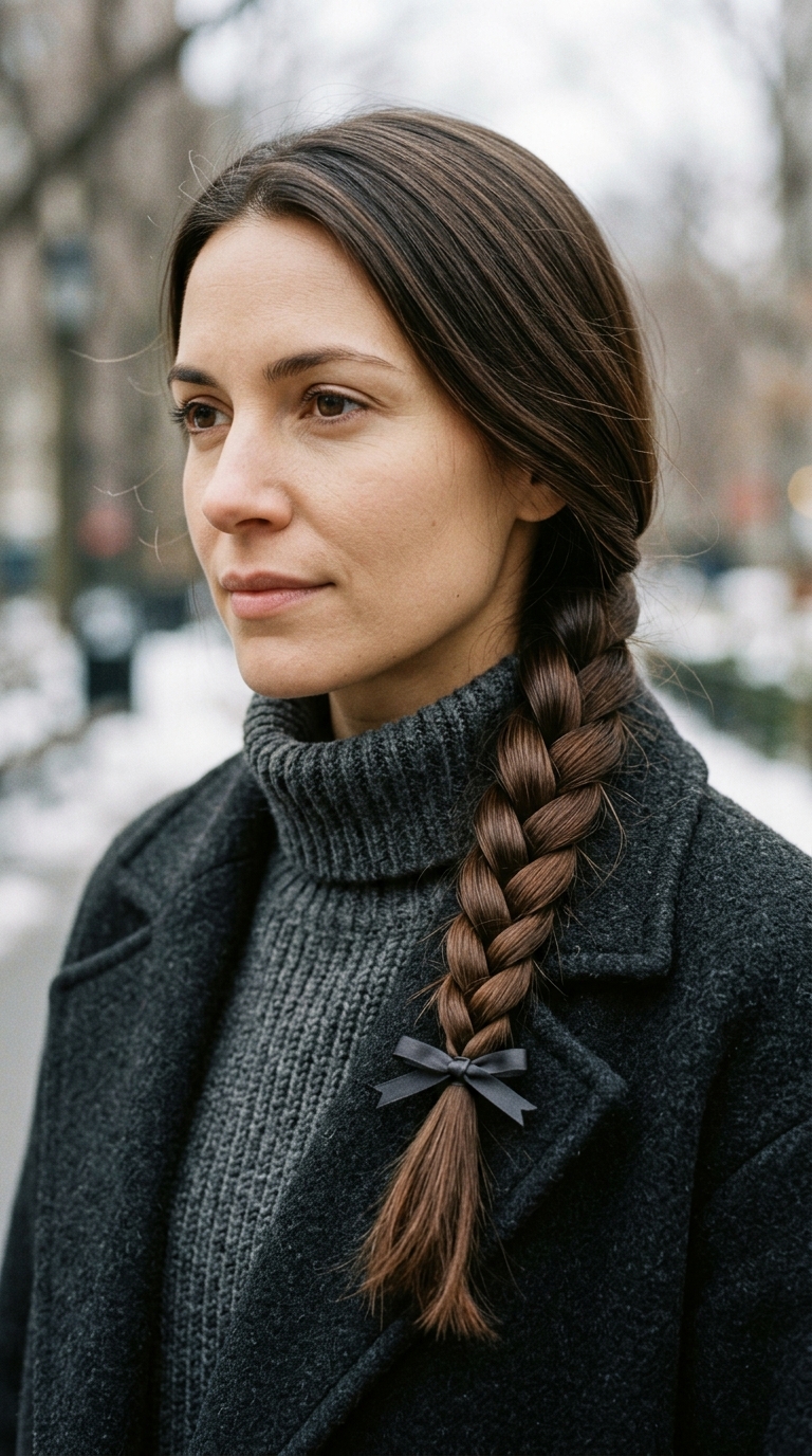 Cozy Winter Braids: 10 Beautiful Cold-Weather Styles 11 Woman wearing winter sweater braid 20261013214644