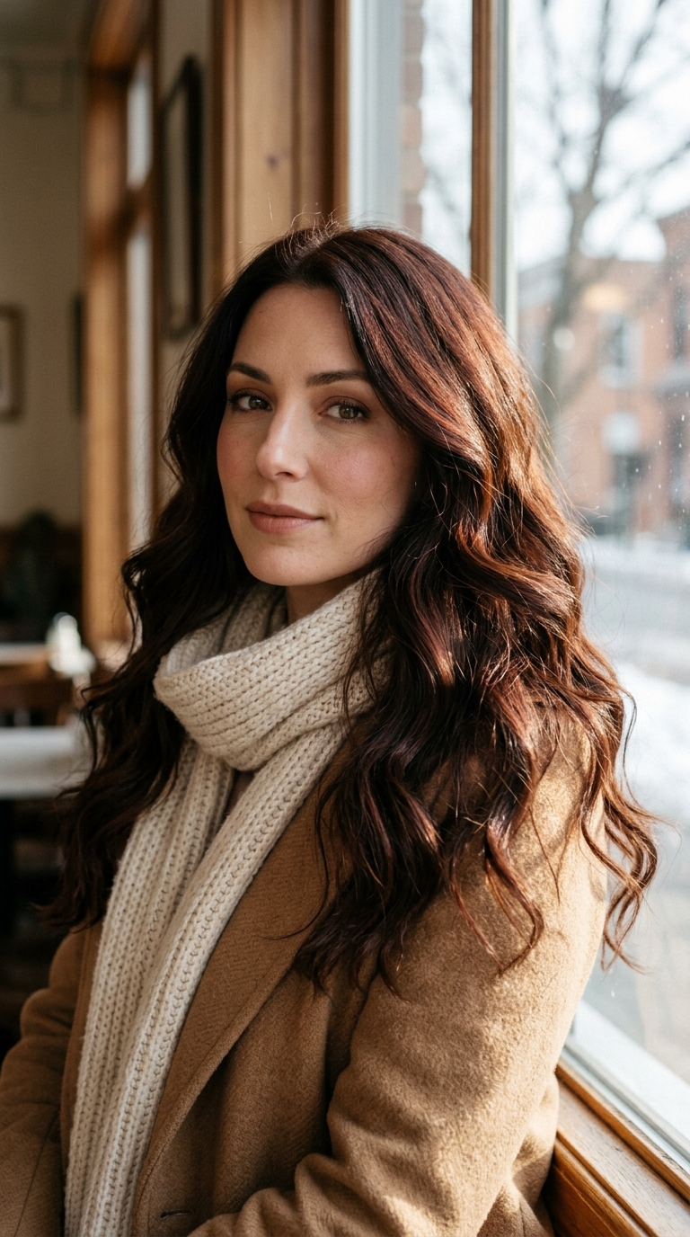 10 Dark Winter Hair Colors for Brunettes to Try 7 Woman with auburn hair color 20261013211418
