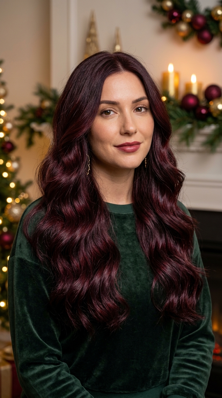 Christmas Hair Color Ideas: Cherry Red, Burgundy and More 3 Burgundy Hair Color