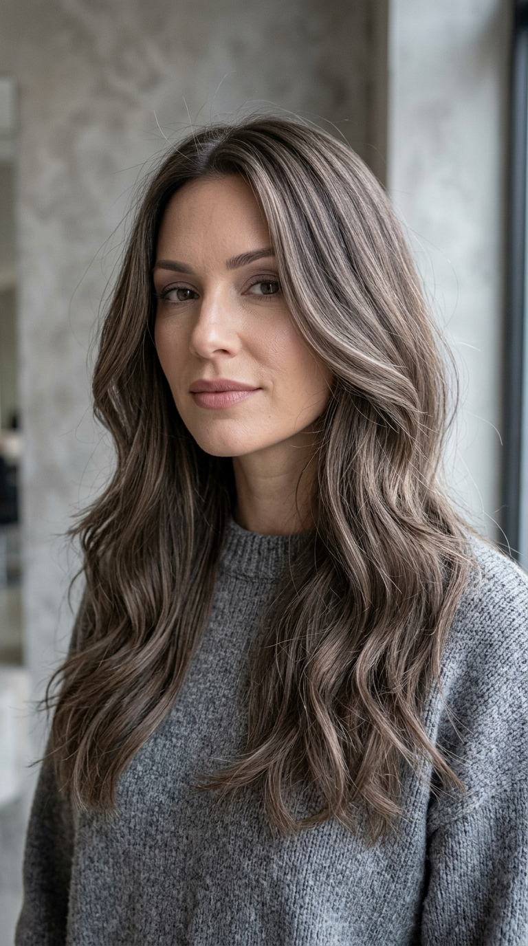 10 Dark Winter Hair Colors for Brunettes to Try 4 Woman with mushroom brown hair 20261013211410